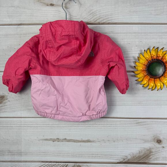 The North Face Toddler Girl Pink Windbreaker Jacket Hooded Full Zip - Picture 2 of 4